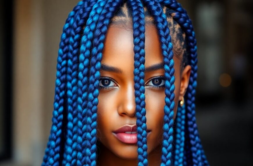 bold colorful knotless braids
