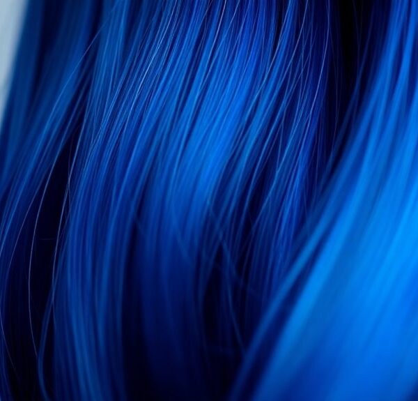 dramatic bold blue hair