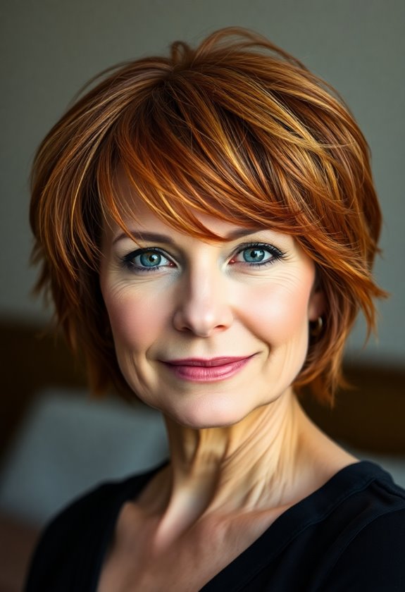 ombre layered pixie cut