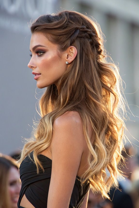stylish ombre half up