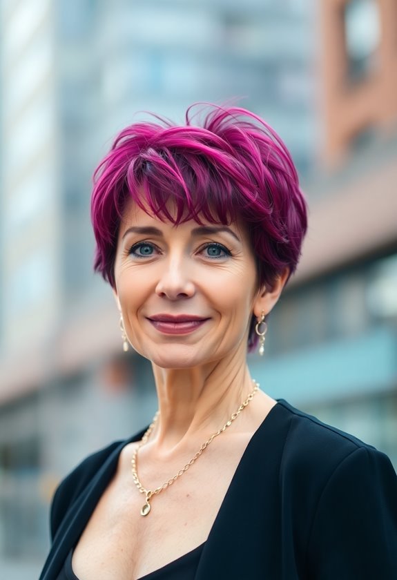 vibrant textured pixie hair