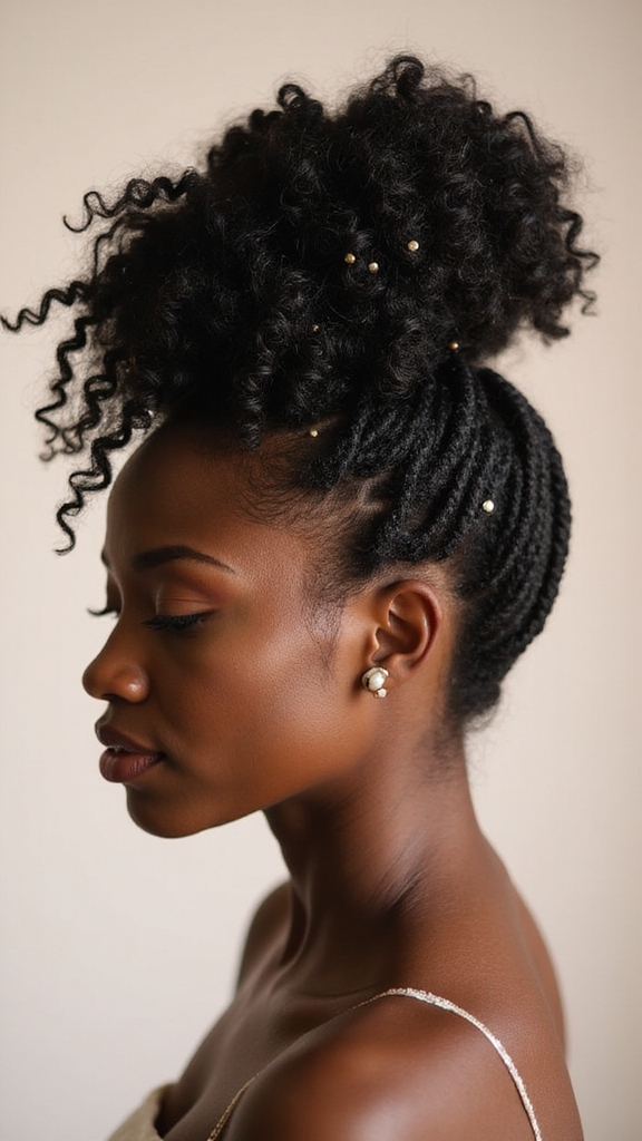 elegant curly updo care