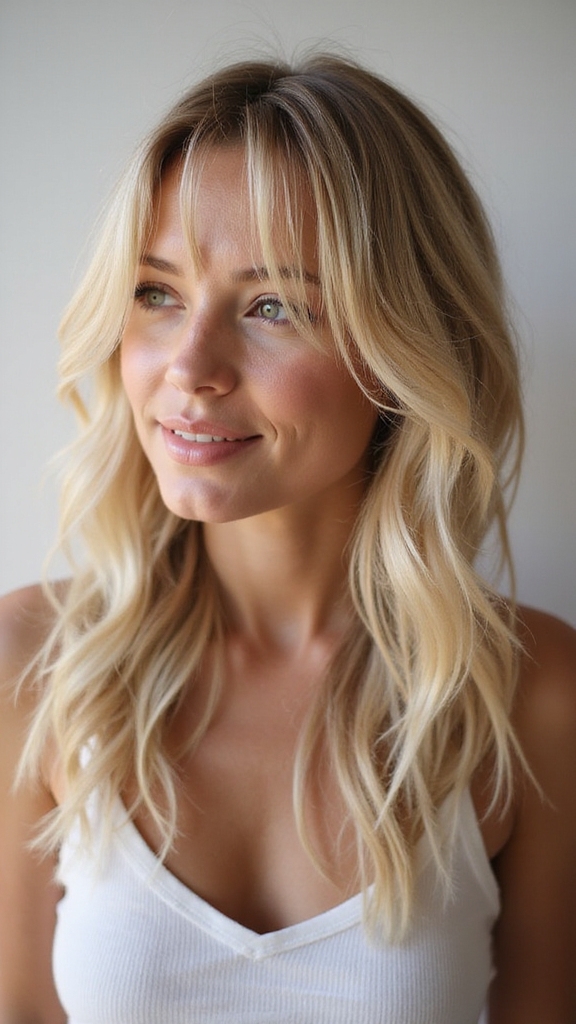 effortless beachy shag hairstyle