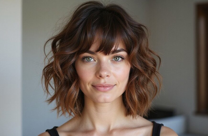shag hairstyles with bangs