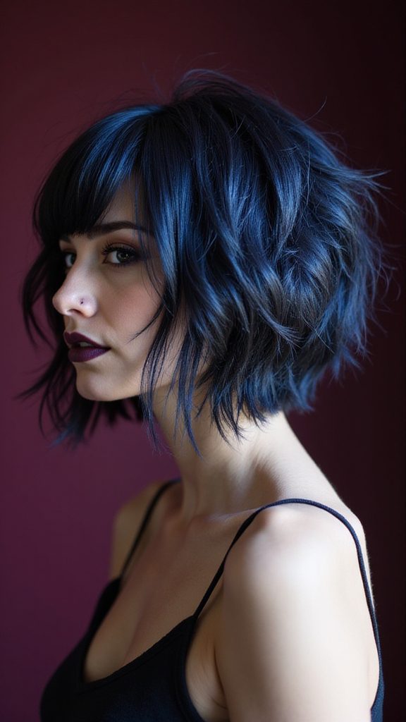 choppy bob with bangs