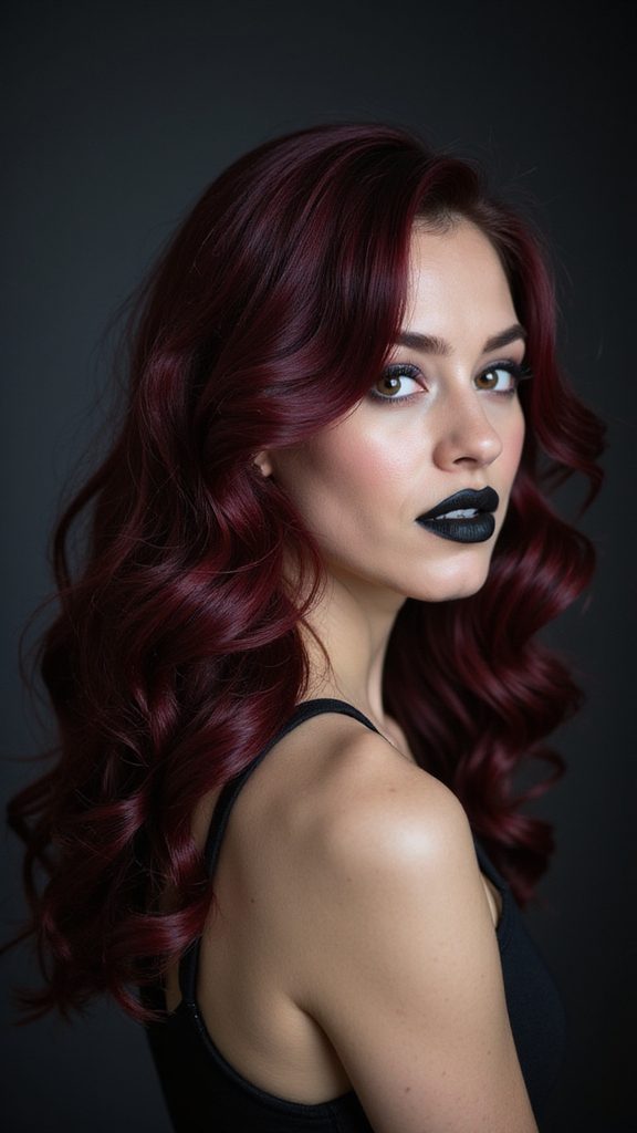 dramatic side swept halloween waves