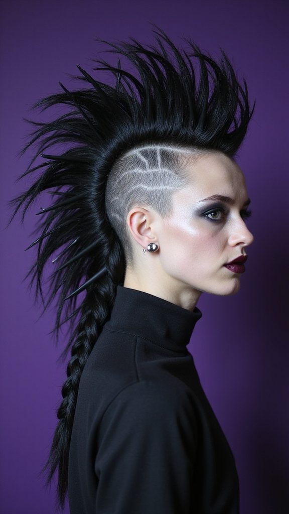 fierce braided mohawk hairstyle