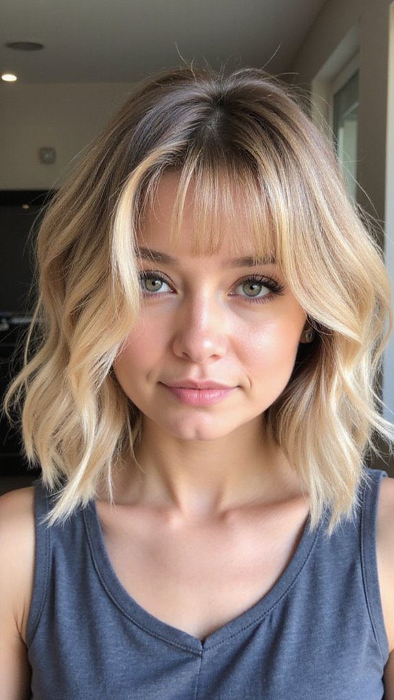 flattering layered lob hairstyle