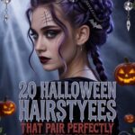 halloween hairstyles and dark makeup