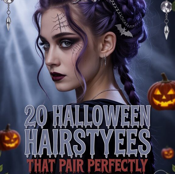 halloween hairstyles and dark makeup