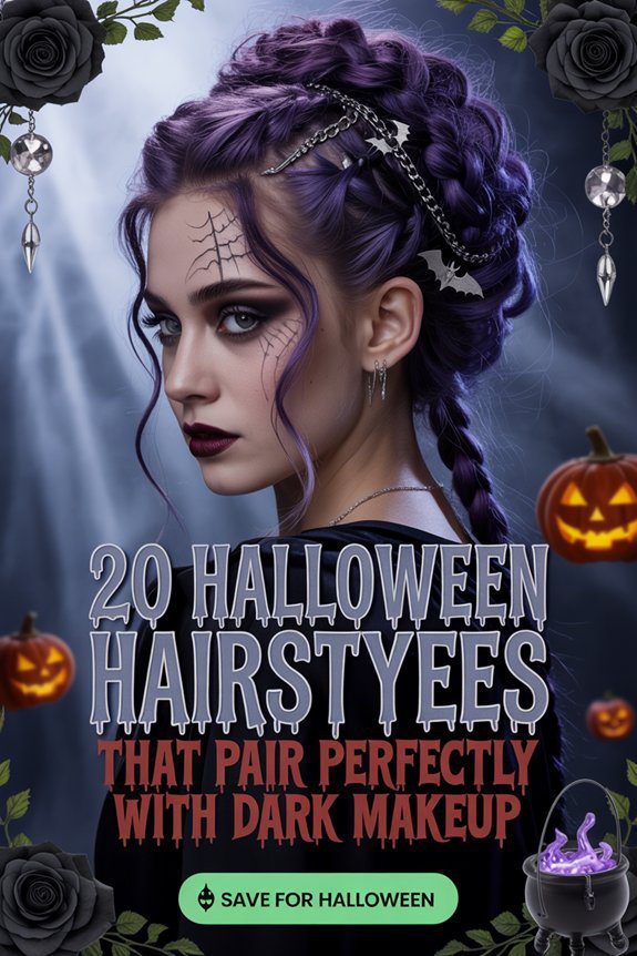 halloween hairstyles and dark makeup