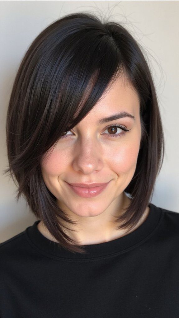 stylish a line bob haircut