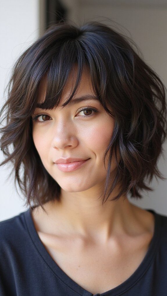 textured bob for round faces