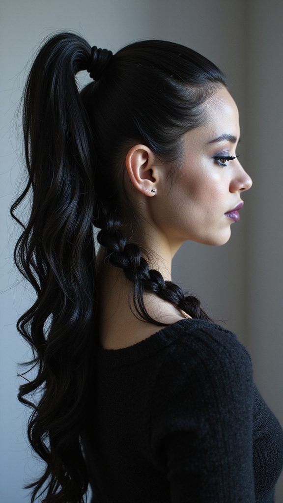 witchy high ponytail curls