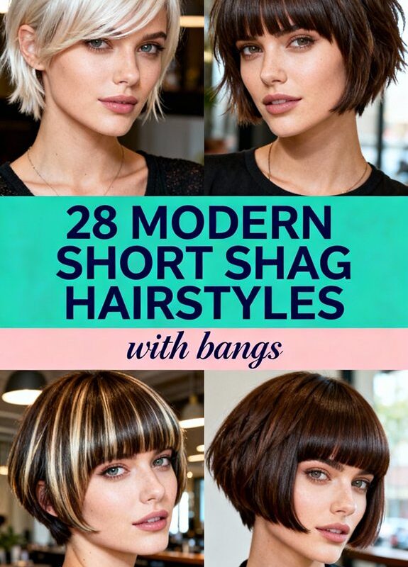 shag hairstyles with bangs