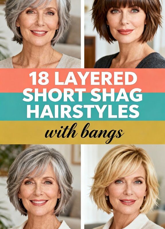 stylish shag hairstyles with bangs