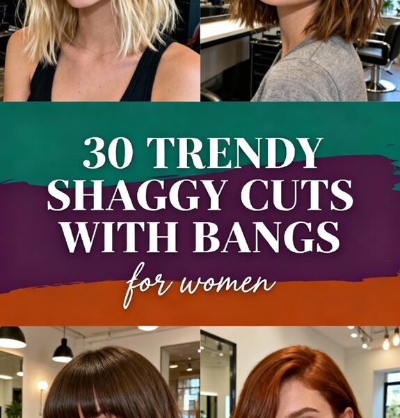 trendy shaggy cuts with bangs