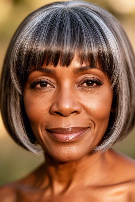 chin length bob soft bangs