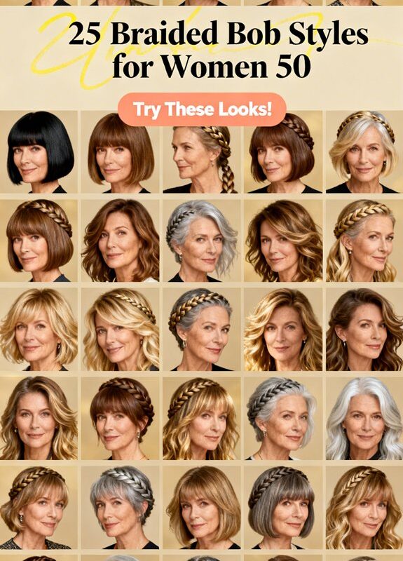 braided bob ideas for 50s