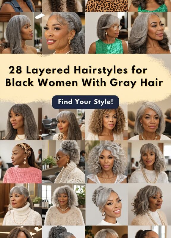 layered gray hairstyles for black women