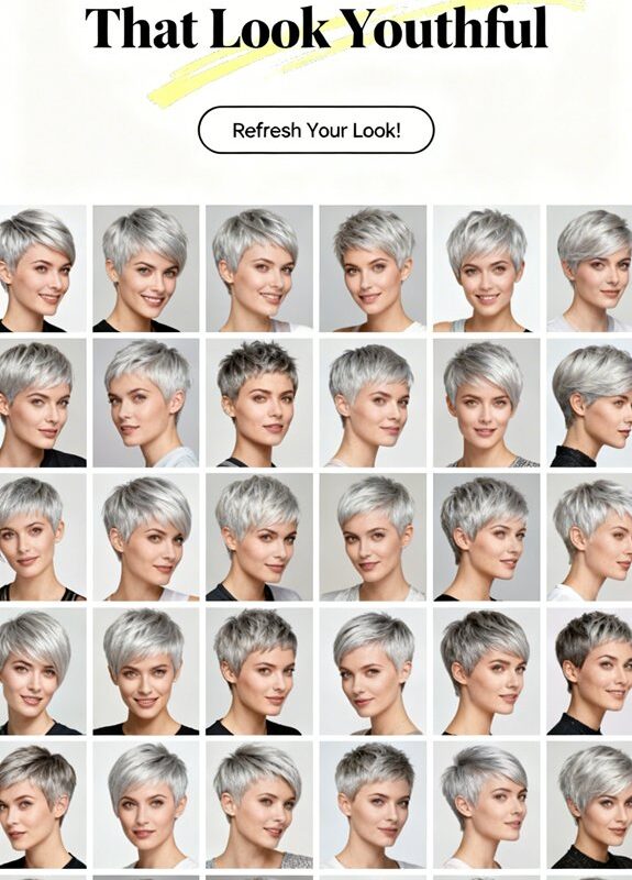 trendy silver pixie hairstyles