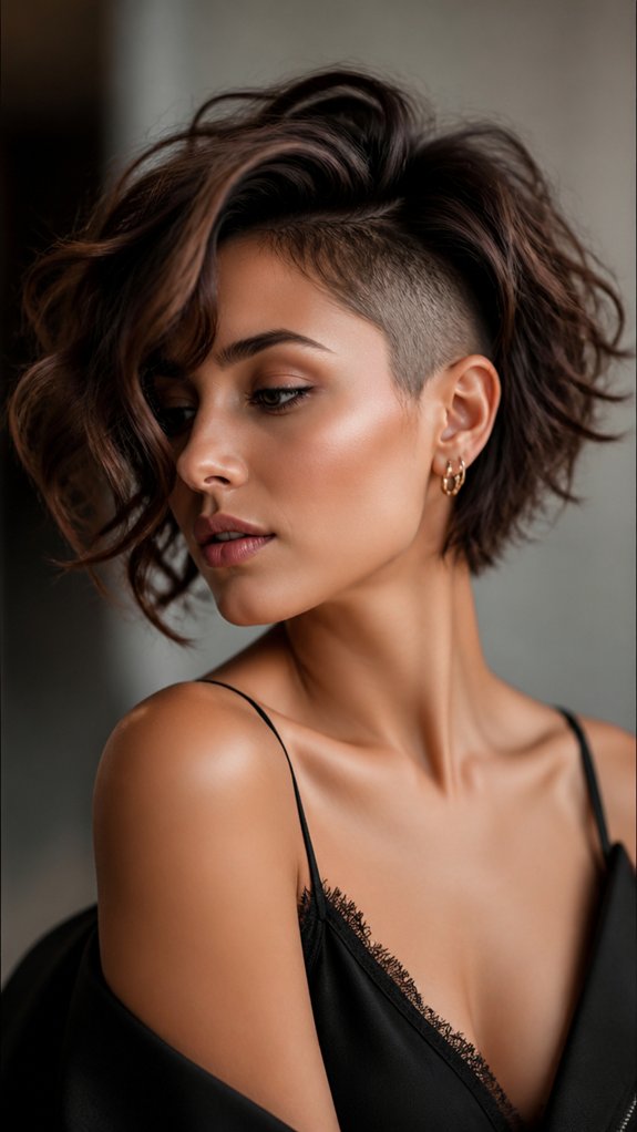 air dried wavy undercut bob