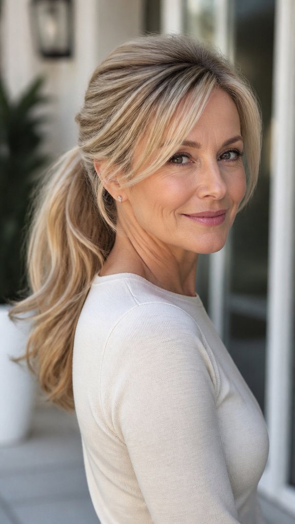 angled layers for fuller ponytail