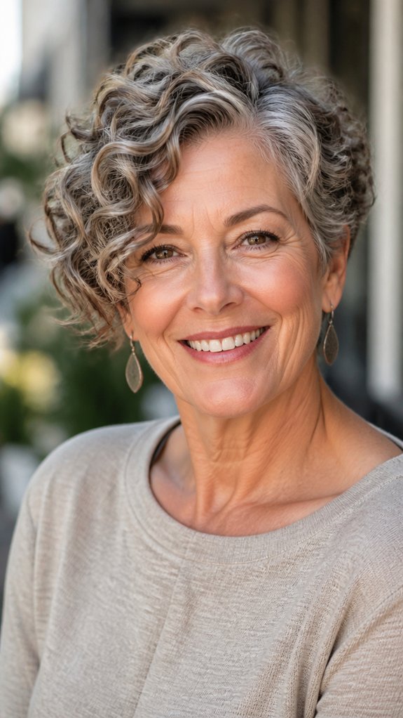 asymmetrical side parted curly crop