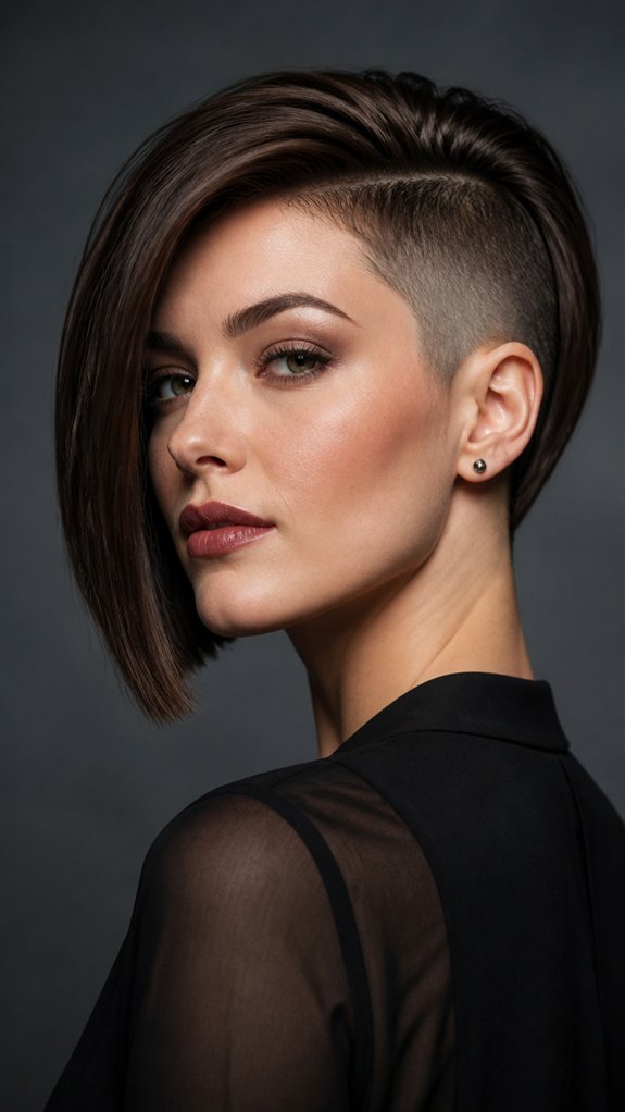 asymmetrical undercut bob edge