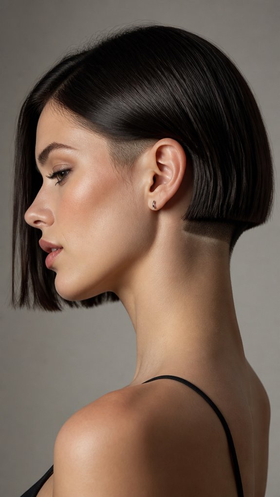 blunt jawline with undercut