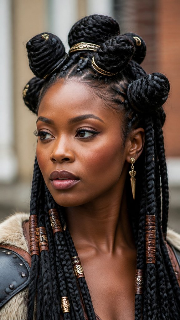 box braids viking wraps