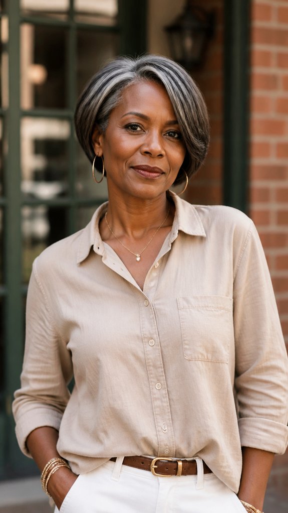 chic low maintenance gray bob