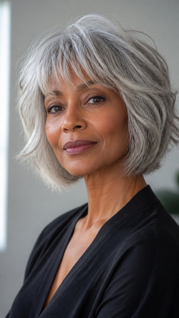 chin length choppy layered volume