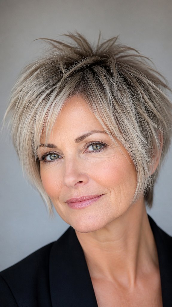 chin length textured spiky layers