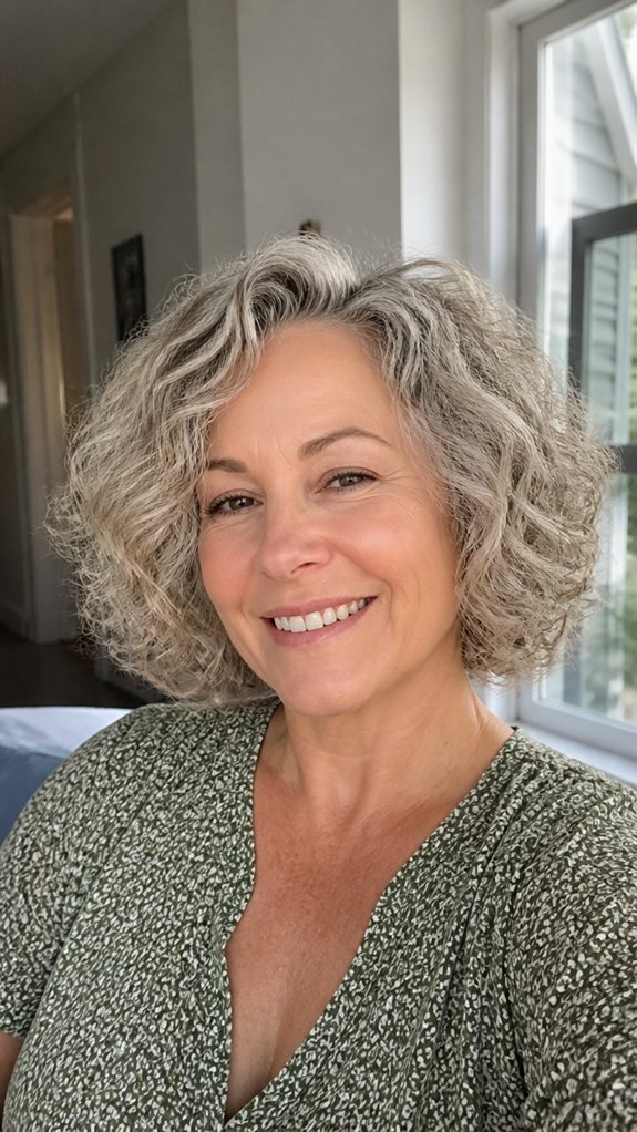 chin length voluminous curly bob