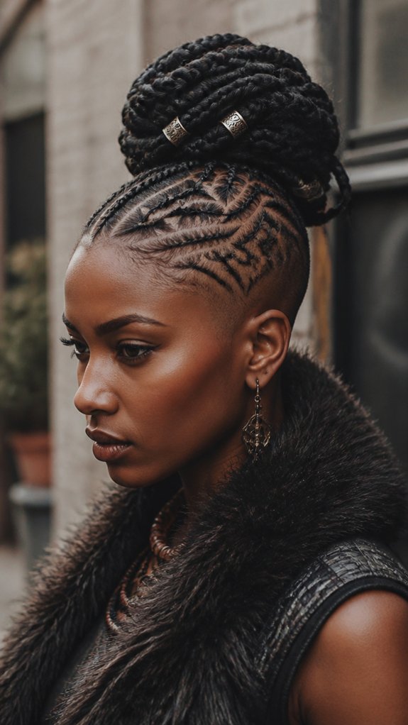 cornrowed valkyrie rune scalp