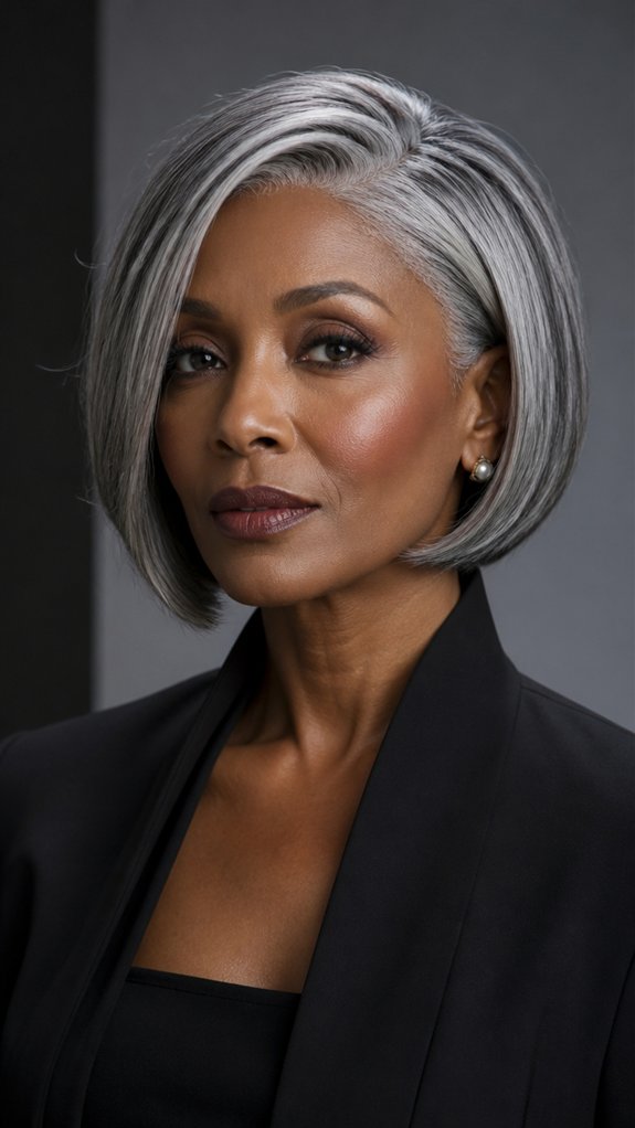 cropped gray bob radiance