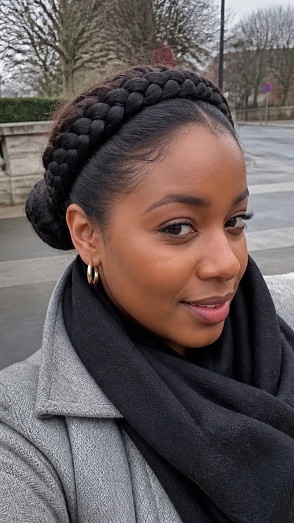 crown braided bun for wind