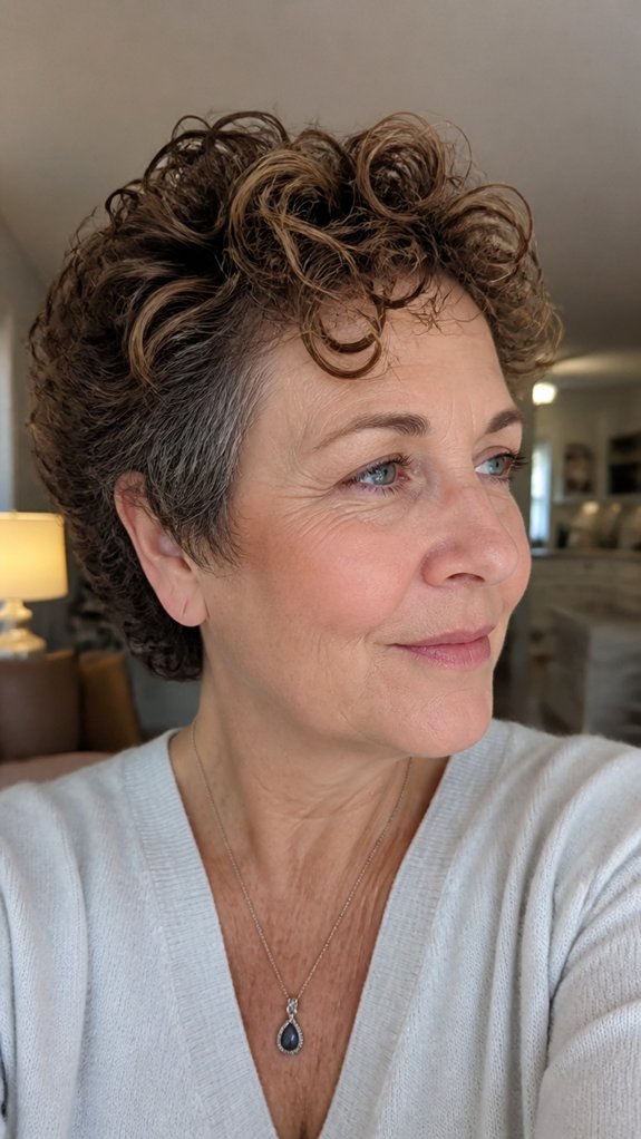 crown focused short curly style