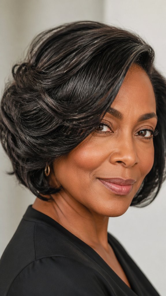 curly bob conceals crown thinning