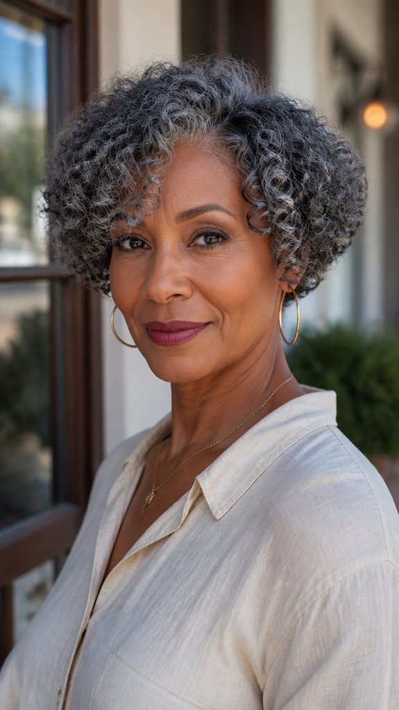 curly bob with fade