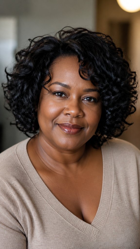 curly bob with lifted crown