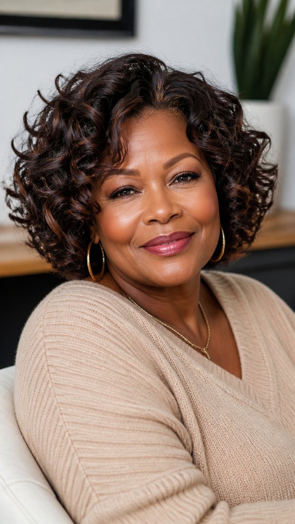 curly bob with soft layers