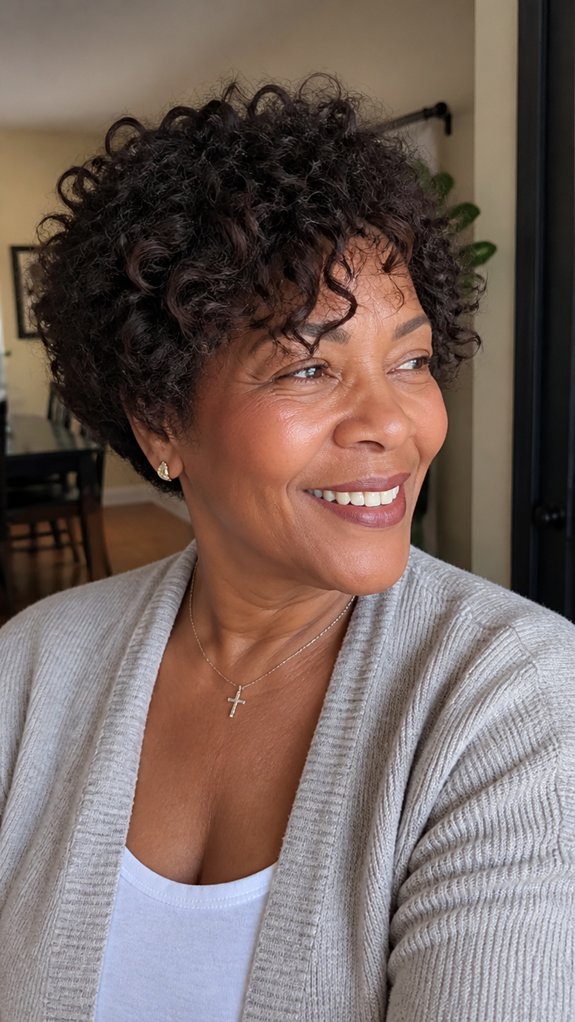 curly bob with taper