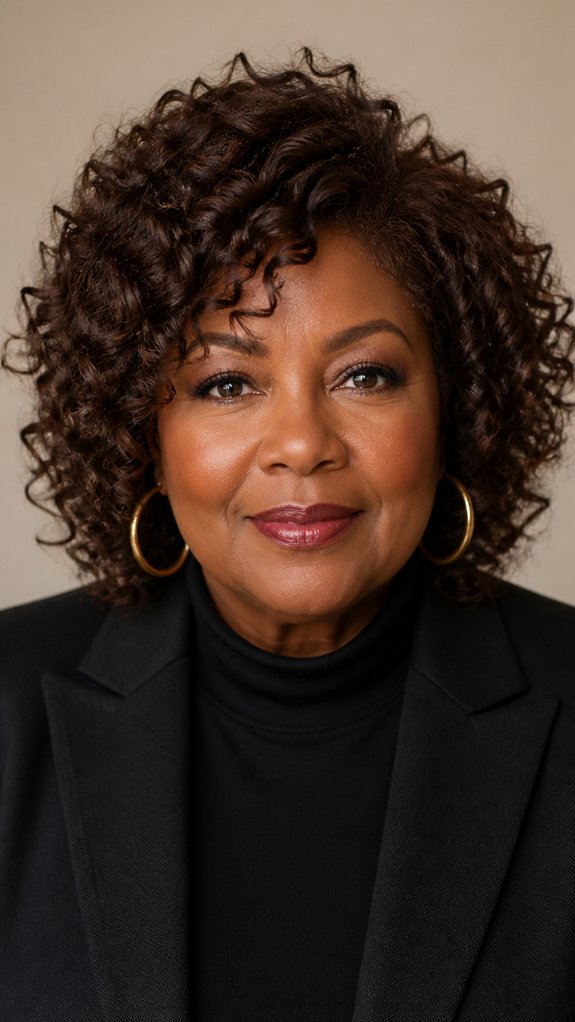 curly bob with tapered crown