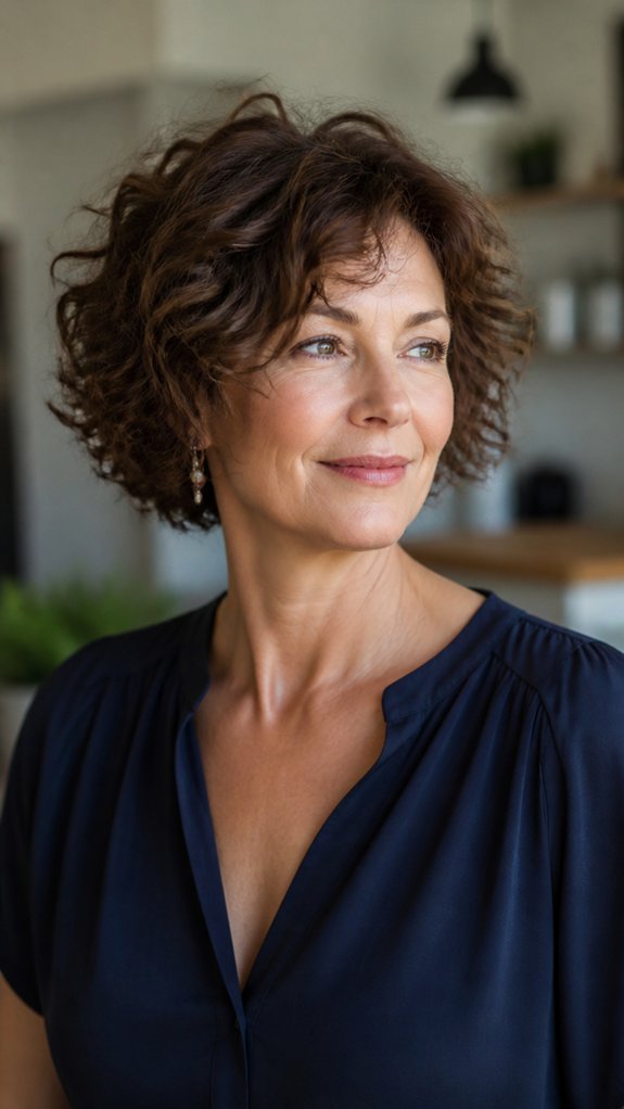 curly bob with wispy ends