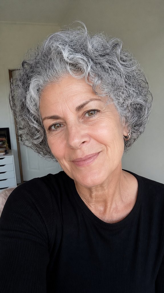 curly gray hair styling
