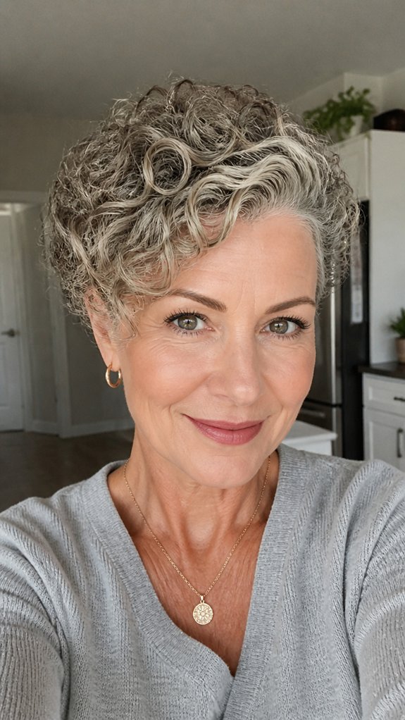 curly pixie with longer top