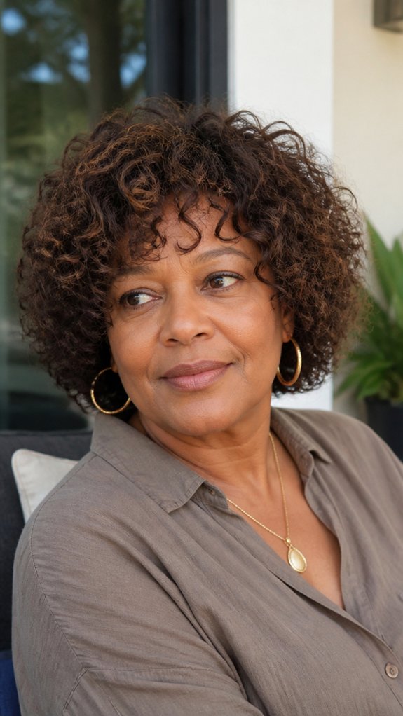 curly shag bob confidence