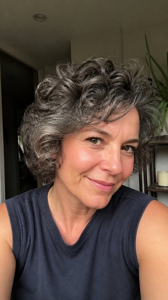 curly shag tapered crown layers